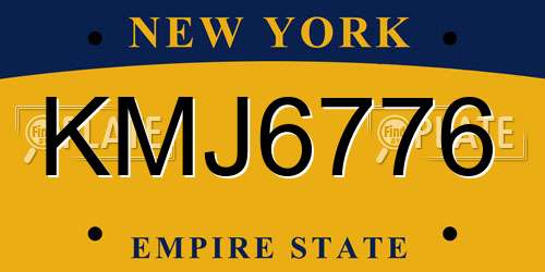 KMJ6776 New York License Plate
