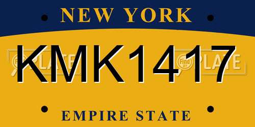 KMK1417 New York License Plate