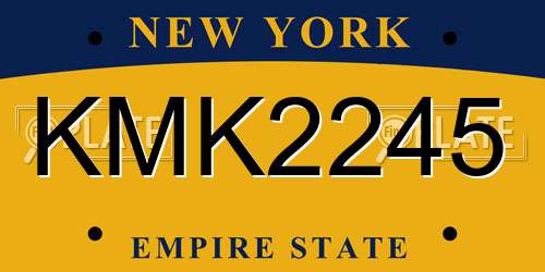 KMK2245 New York License Plate