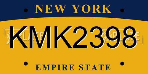 KMK2398 New York License Plate