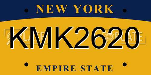 KMK2620 New York License Plate