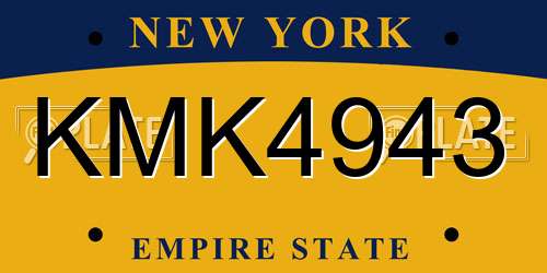 KMK4943 New York License Plate