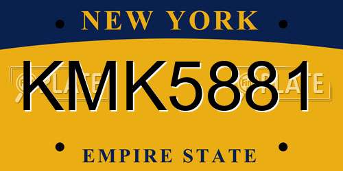 KMK5881 New York License Plate