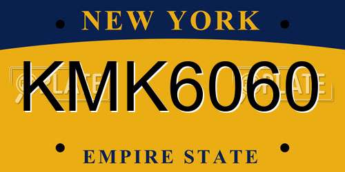 KMK6060 New York License Plate