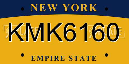 KMK6160 New York License Plate