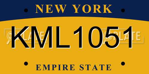 KML1051 New York License Plate