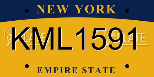 KML1591 New York License Plate