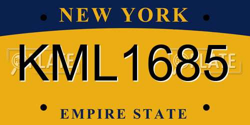 KML1685 New York License Plate