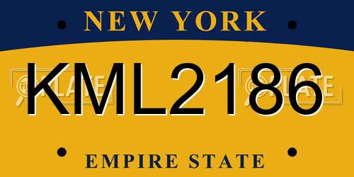 KML2186 New York License Plate
