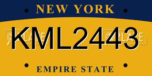 KML2443 New York License Plate