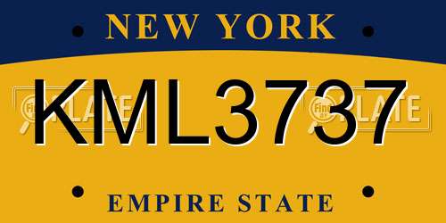 KML3737 New York License Plate
