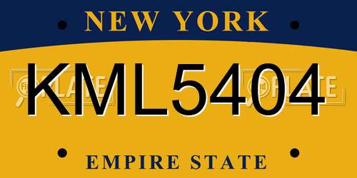 KML5404 New York License Plate