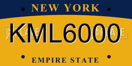 KML6000 New York License Plate