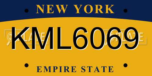 KML6069 New York License Plate