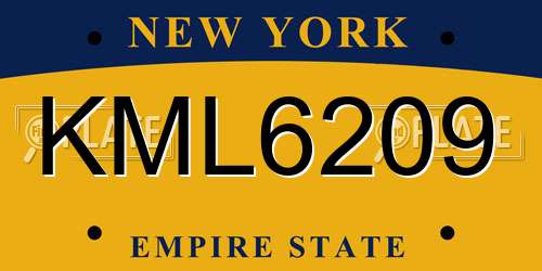 KML6209 New York License Plate