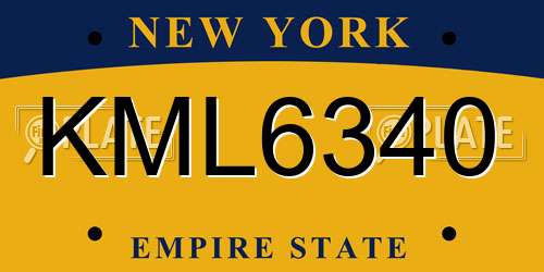 KML6340 New York License Plate