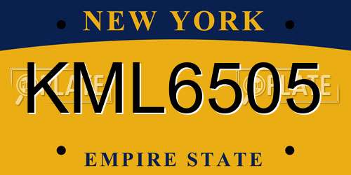 KML6505 New York License Plate