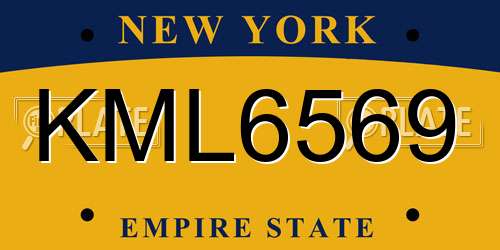 KML6569 New York License Plate