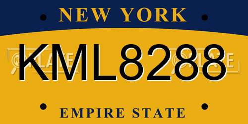KML8288 New York License Plate