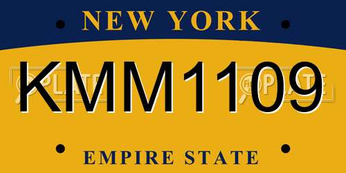 KMM1109 New York License Plate