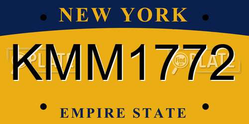 KMM1772 New York License Plate