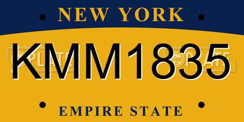 KMM1835 New York License Plate