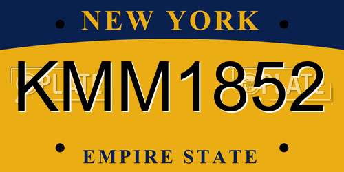 KMM1852 New York License Plate