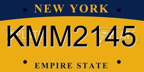 KMM2145 New York License Plate