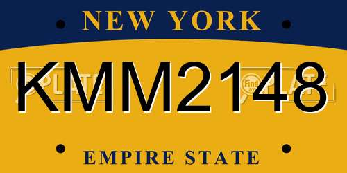 KMM2148 New York License Plate