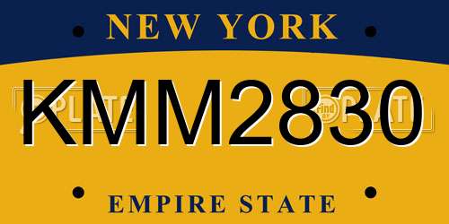 KMM2830 New York License Plate
