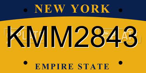 KMM2843 New York License Plate
