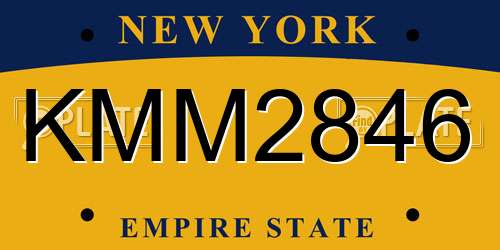 KMM2846 New York License Plate