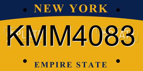 KMM4083 New York License Plate