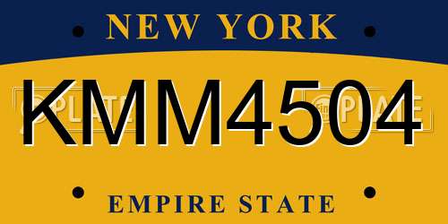 KMM4504 New York License Plate