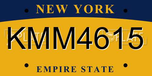 KMM4615 New York License Plate