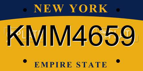 KMM4659 New York License Plate