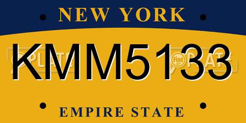 KMM5133 New York License Plate