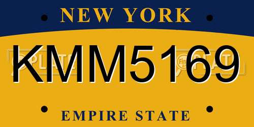 KMM5169 New York License Plate