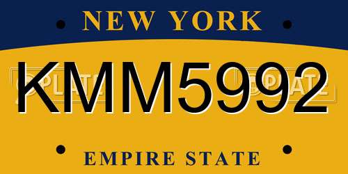 KMM5992 New York License Plate