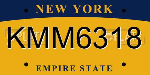 KMM6318 New York License Plate