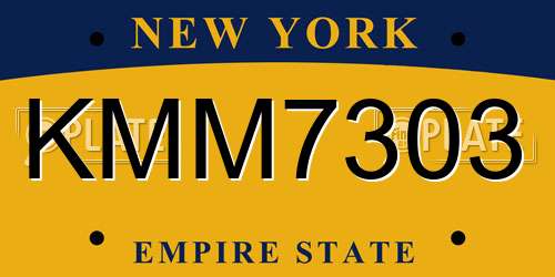KMM7303 New York License Plate