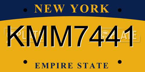 KMM7441 New York License Plate