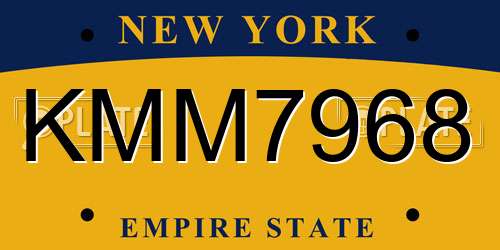KMM7968 New York License Plate