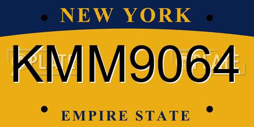 KMM9064 New York License Plate