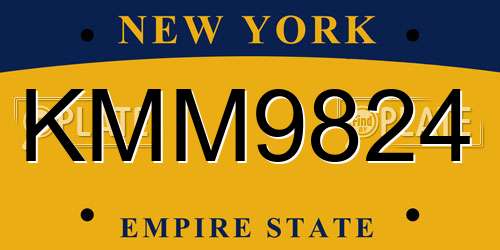 KMM9824 New York License Plate