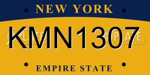 KMN1307 New York License Plate