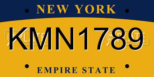 KMN1789 New York License Plate
