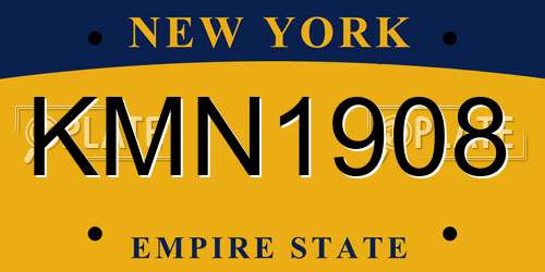 KMN1908 New York License Plate