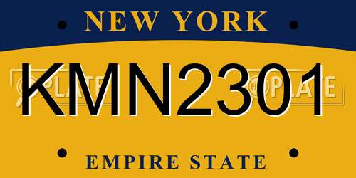 KMN2301 New York License Plate