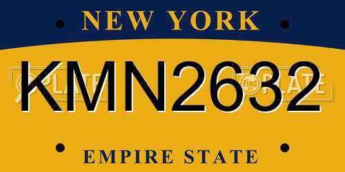 KMN2632 New York License Plate